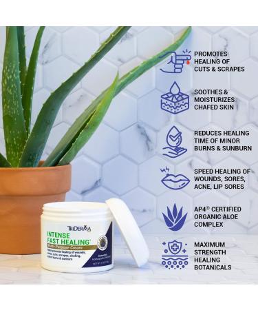 TriDerma Intense Fast Healing Cream - 4 Ounces | Accelerates Healing for Minor Skin Irritations, Rashes, Scrapes, Cuts - Buy Online on GoSupps.com