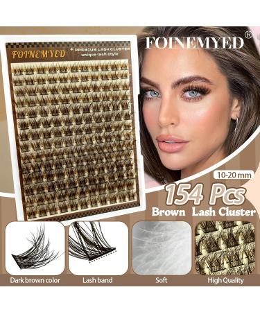 Brown Lash Clusters 10-20mm - Wispy Faux Mink Eyelash Extensions | 154 Pcs Natural Look Brown Lashes for Everyday Wear by FOINEMYED - Buy Online on GoSupps.com