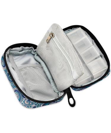 Weekly Pill Organizer for Travel - Cute 7-Day Vitamin Holder Case - Portable Boho Green Pill Box for Purse - Buy Online on GoSupps.com