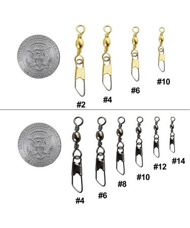 100pcs Fishing Barrel Swivel with Snap | High Strength Fishing Accessories in Black/Gold | #14 Solid Rings | Fishing Tackle Set - Buy Online on GoSupps.com