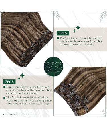 Runature Remy Clip-In Extensions - Real Hair Dark Brown & Dark Blonde - 35cm (14 inch) #3P12 - 50G (3-Piece Set) - Buy Online on GoSupps.com