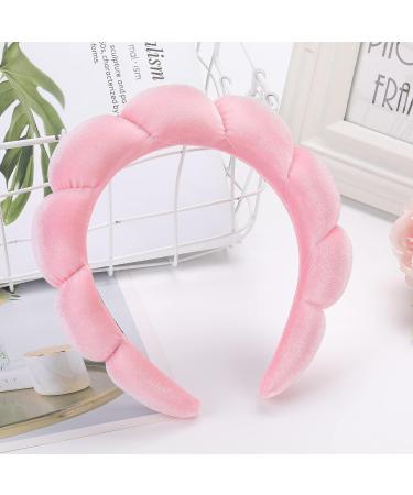 Dillot 5 Pack Pink Sponge Spa Headbands for Women - Puffy Headband for Face Washing, Makeup & Skincare - Shower Hair Accessories - Towel Cloth Fabric Bubble Headband Set - Buy Online on GoSupps.com
