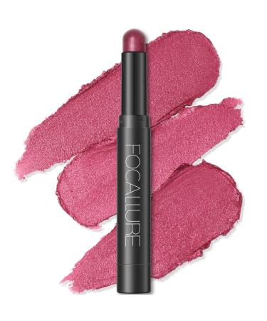 FOCALLURE Shimmer and Matte Cream Eyeshadow Stick Smooth Brilliant Eye Brightener Pencil High Pigment Eye Highlighter Pen for Women Long Lasting Waterproof Eye Shadow and Liners Makeup (ROSE)