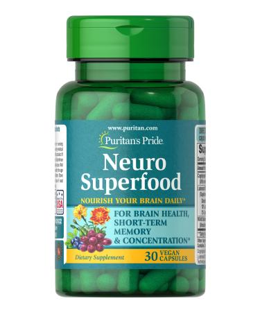 Neuro Superfood for Brain Health*, Short-Term Memory & Concentration*, Non-GMO, 30 Count by Puritan's Pride 30 Count (Pack of 1)
