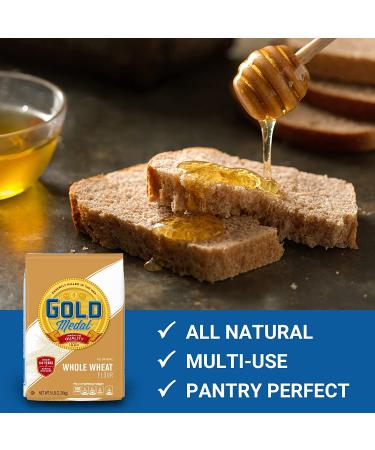 Gold Medal All Natural Whole Wheat Flour for Baking - 5lb Premium Quality - Buy Online on GoSupps.com