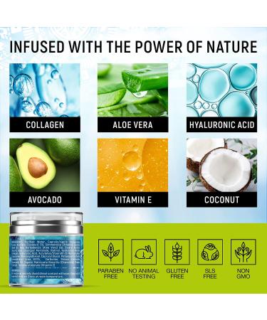 Collagen Cream - Anti-Aging Face Moisturizer with Hyaluronic Acid & Vitamin C - USA Made | Day & Night Hydration - Buy Online on GoSupps.com