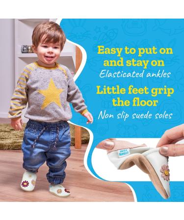 Soft Sole Leather Baby Shoes for Boys and Girls 0-6 Months - Daisies - Buy Online on GoSupps.com