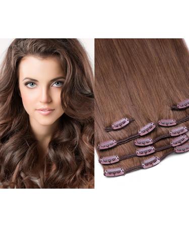 Clip In Extensions Set - 100% Real Hair 7 Pieces 70g 45cm No. 12 Light Brown - Shop Internationally - Buy Online on GoSupps.com