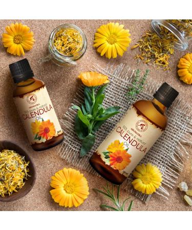 Calendula Oil Set 2 x 3.4 Fl Oz - 6.8 Fl Oz | 100% Pure & Natural Infused Marigold Oil for Skin, Nails, Hair, Face & Body - Almond Oil Base - Short Shelf Life - Buy Online on GoSupps.com