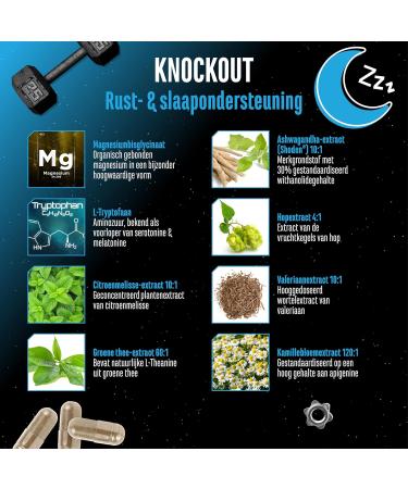 VitaminVersand24 DE Knockout Sleep & Recovery Support 120 capsules with Shoden Ashwagandha extract magnesium Ltryptophan natural Ltheanine from green tea valerian Vegan - Buy Online on GoSupps.com
