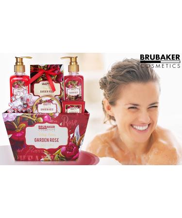 BRUBAKER Cosmetics Luxury Bath & Body Gift Basket - Garden Roses & Violets Scent - 7 Pcs Spa Gift Set for Women and Men - Buy Online on GoSupps.com