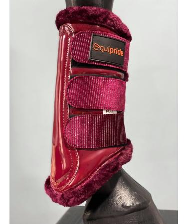 Equipride HORSE BRUSHING BOOTS SPARKLY GLITTER MATERIAL XL to Pony (Full (L) Burgundy) Full (L) Burgundy