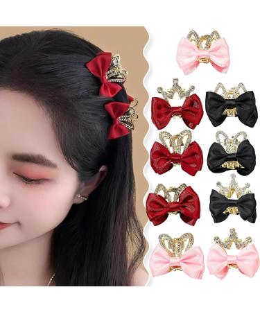 Women Hair Clip Bowknot Decor Shiny Rhinestones Rabbit Ear Hair Pin Anti-slip Teeth Small Hairpin Hair Accessories - Buy Online on GoSupps.com