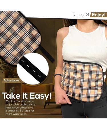 Organic Castor Oil Pack Wrap | Reusable & Mess-Free | Universal Fit for Liver Detox | Adjustable Elastic Strap | Includes Plaid + Bag - (Castor Oil Not Included - Buy Online on GoSupps.com
