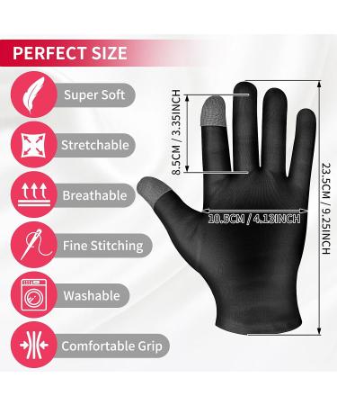 Dimeho 2 Pairs Moisturizing Gloves Touch Screen Cotton Spa Lotion Glove Overnight Bedtime Skin Care Gloves Eczema Glove for Dry Chapped Hands Women Beauty (White + Black) - Buy Online on GoSupps.com
