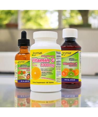 Arymar Vitamin C for Adults, Immune Support, Antioxidant, Orange Flavor (4 Fl Oz/Pack of 1) - Buy Online on GoSupps.com
