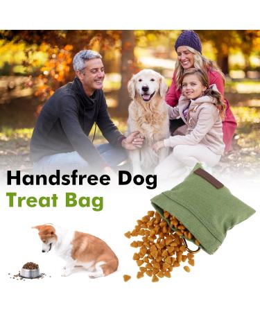 Jeffdad Dog Treats & Free-Handed Feed Bag for Training - Green Carabiner Closure | Perfect for Puppies - Buy Online on GoSupps.com