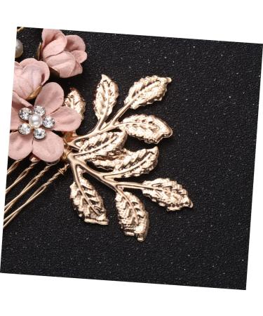 SKISUNO Rhinestone Hair Comb Hair Side Comb Bridal Headpiece Crystal Headpiece Gold Hair Comb Clip Crystal Hair Comb Wedding Hair Comb Jeweled Hair Combs Bride Pink Veil Korean Version - Buy Online on GoSupps.com