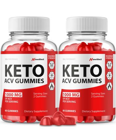 (2 Pack) Nano Slimx Keto ACV Gummies Nanoslim x Keto ACV Gumimes Nano Slim X ACV Gummies Nano Slim X Gumimes (120 Gummies)