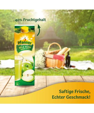 Pfanner Green Apple Drink 2L - 40% Fruit Content - Refreshing Apple Beverage - Enjoy International Shipping! - Buy Online on GoSupps.com