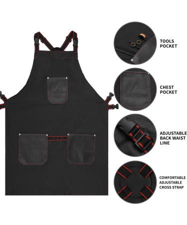Beauticone Professional Black Barber Apron | Waterproof Hair Stylist Salon Apron for Men & Women - Buy Online on GoSupps.com