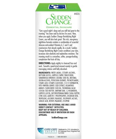 Sudden Change Revitalizing Night Cream - Deep Wrinkle Face Lotion - 2 Oz - Clinically Proven Collagen & Elastin Booster for Fine Lines - Recommended By Professionals - Buy Online on GoSupps.com