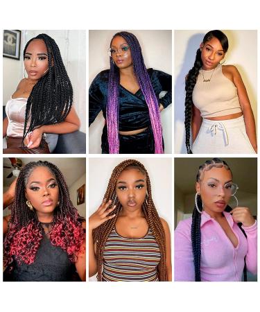 Difunee Pre-stretched Braiding Hair 24 Inch 8 Packs Black Yaki Texture Crochet Hair | Box Braids Hot Water Setting Synthetic Extensions - 1B (Pack of 8) - Buy Online on GoSupps.com