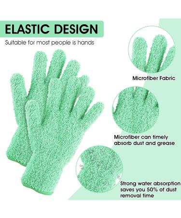 Molain Microfiber Dusting Gloves - Reusable and Washable Cleaning Mittens for Plants, House, Car, Blinds, Lamps - Green (1 Pair) - Buy Online on GoSupps.com