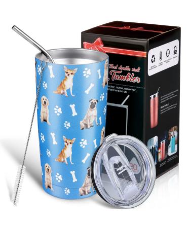 Mimorou Dog Gifts 20 oz Tumbler for Women, Animal Stainless Steel Coffee Mug for Birthday Christmas Thanksgiving Day, Funny Dog Travel Mug Gift Ideas for Dog Lover (Dog Pattern) (Dog Pattern)