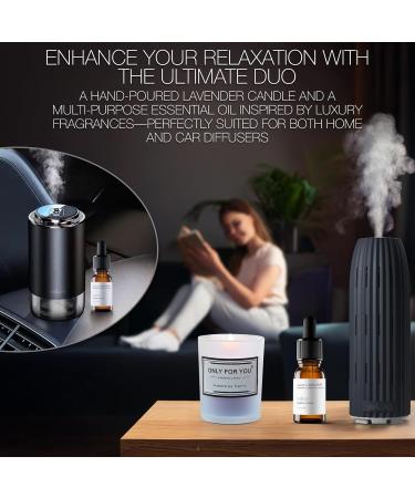 Baccarat-Inspired Fragrance & Essential Oil Blend - Saffron Amberwood Cedar - 1 fl oz 30 mL with Lavender Candle - Aromatherapy for All Diffusers - Buy Online on GoSupps.com