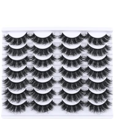 Lashes Eyelashes 8D Fluffy False Eyelashes Wispy Faux Mink Lashes Light Weight Fake Eyelashes Cat Eye Lashes 14 Pairs Pack