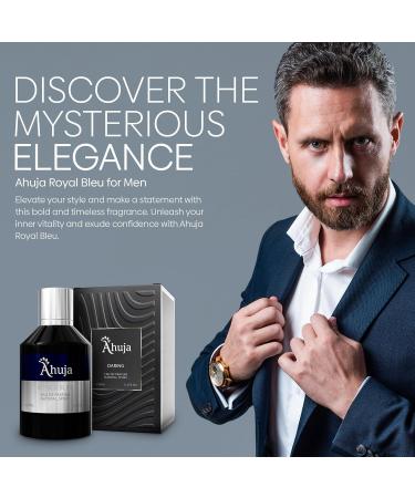 AHUJA Royal Bleu Eau De Parfum for Men 3.4 fl oz - Long Lasting- Grapefruit Ginger Fresh Citrus & Deep Woods-Best Alternative for Bleu De Chanel - Buy Online on GoSupps.com