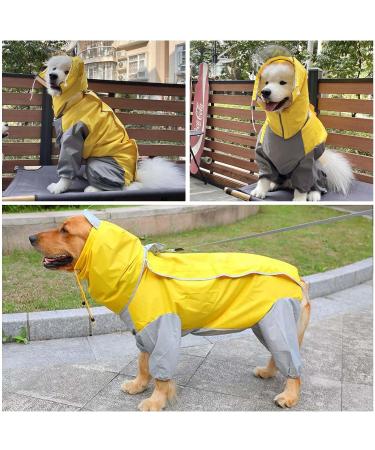 Waterproof Dog Raincoat with Hood - Lightweight Yellow Rain Jacket for Medium & Large Dogs | Perfect for Playgrounds & Vacations - Buy Online on GoSupps.com