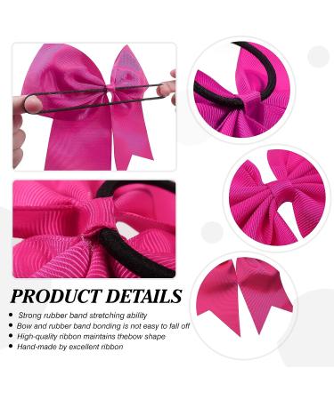 4pcs Large Cheer Hair Bows Ties - 8 Inch Grosgrain Ribbon Elastic Bands - Perfect for School, College, Sports, Cheerleading - Black/White/Red/Pink - Buy Online on GoSupps.com