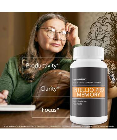 Intellio Pro Memory - Our Best Brain Support Supplements for Memory and Focus - Nootropics Brain Support Supplement - Brain Memory Support Supplements for Seniors - Memory Brain Support Supplement - Buy Online on GoSupps.com