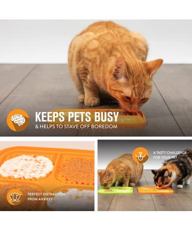 Hyper Pet IQ Treat Lick Mat for Dogs & Cats- 2 Pack Green/Orange | Slow Feeder & Puzzle Feeder Alternative | Dog Enrichment Toy - Buy Online on GoSupps.com