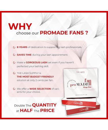 The Lash Supply 450 Fans 14D Volume Promade Fan Mega Box C/D Curl Mix Length 9-18mm 0.03 Thickness Eyelash Extension Fans - Natural & Long-lasting Curl - 14D-0.05-C Mix - Buy Online on GoSupps.com