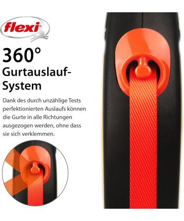Buy Flexi New NEON Neon-Orange Belt 5m - Black/Neon Orange (1 Pack) for International Shipping | Durable Stylish Pet Leash - Buy Online on GoSupps.com