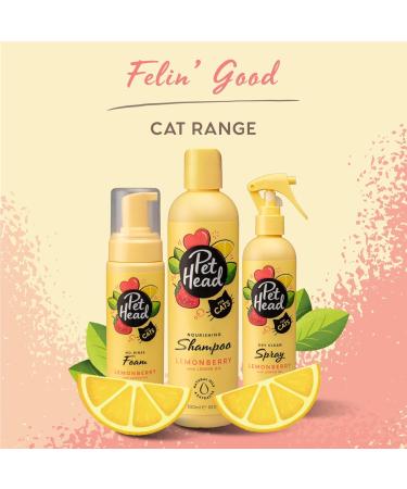 PET HEAD Cat Shampoo 300ml Felin Good Fruity Scent Best Shampoo for Smelly Cats Nourishing & Deodorising Professional Grooming Vegan Natural ph-Neutral Lick-Safe Gentle Formula For Kittens - Buy Online on GoSupps.com