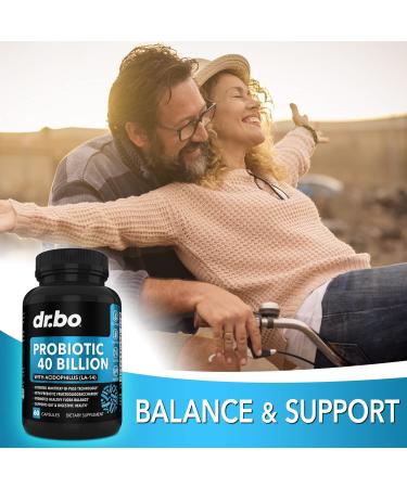 Probiotic 40 Billion CFU Supplement - Lactobacillus Acidophilus Probiotics for Women & Men Capsules - Gluten Free Probiotics for Digestive Health Pills with Bifidobacterium Plantarum Paracasei FOS - Buy Online on GoSupps.com