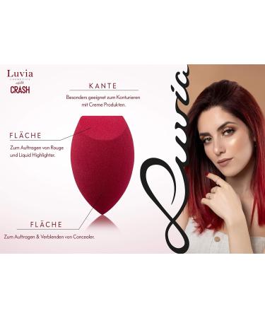 Make-Up Blending Sponge Set - 2 Red Blenders (Normal & Large) | Designed by Luisa Crashion & Luvia Cosmetics - International Shipping Available - Buy Online on GoSupps.com