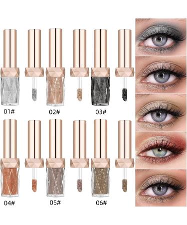  Fanlulu Liquid Shimmering Eyeshadows Monochrome Pearl Liquid Lazy European and American Style Eyeshadow Pearls and Diamonds Glitter Eyeshadow Liquid (06 Shiny Brown) - Buy Online on GoSupps.com