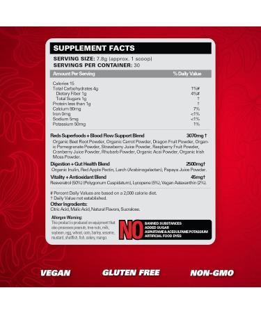 EHP Labs OxyReds Superfood Beets Powder | Organic Beet Root Nitric Oxide Supplement | Immune Support & Digestive Health | 30 Servings - Fruit Xplosion - Buy Online on GoSupps.com