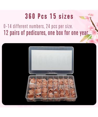 NOVO OVO Orange Pink French Tip Soft Gel Toe Nail Extensions - 360Pcs Full Cover False Nails in 15 Sizes for DIY - Buy Online on GoSupps.com