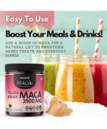 Maca Powder 3500mg Per Scoop I 90 Serving I for Men and Women I Maca Root Pure Extracted I Black and Yellow Maca I Provides Antioxidants and Health Support I Made In Canada - Buy Online on GoSupps.com