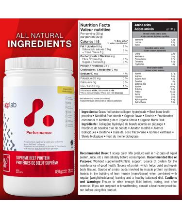 ATP LAB - ATP Supreme Beef Protein Powder Grass Fed 850g (Vanilla Flavour) - Proteins From Beef Bone Broth & Hydrolysed Grass-fed Beef Collagen Vanilla 850 g (Pack of 1) - Buy Online on GoSupps.com