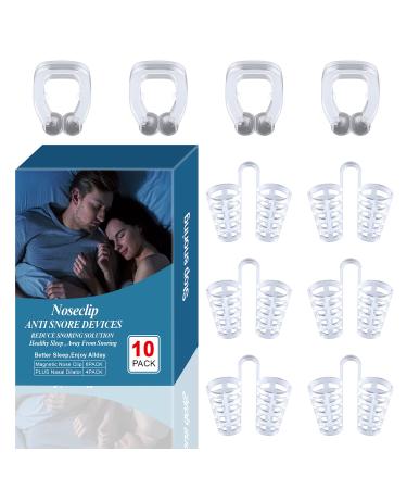 Anti Snoring Devices 6 Magnetic Nose Clips 4 Nasal Dilators Silicone Nasal Clips Snoring Solution Restful Sleeping at Night for Men and Women