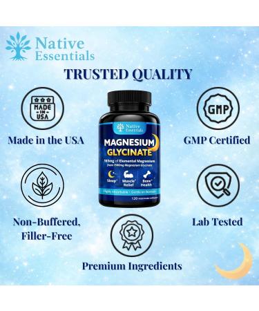 Magnesium Glycinate Extra Strength 165mg Elemental - High Absorption Sleep & Muscle Support 120 Capsules - Buy Online on GoSupps.com