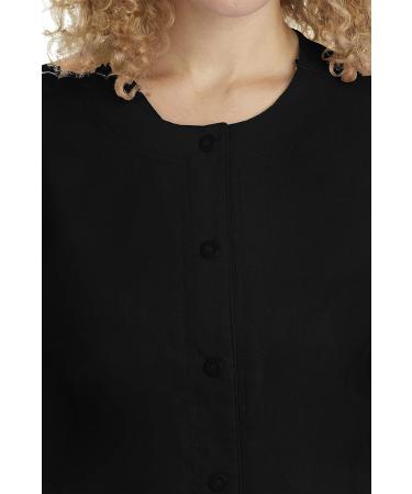 Healing Hands Purple Label 5063 Daisy Snap-up Women's Scrub Jacket XX-Large Black - 5 Pocket Plus Size Scrubs - Buy Online on GoSupps.com