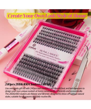 DIY 240pcs Eyelash Extension Kit | Lash Bond, Seal & Tweezers | Wispy Individual Lashes | D Curl 20D&40D | 10-15mm | Complete Bond&Seal KIT - Buy Online on GoSupps.com